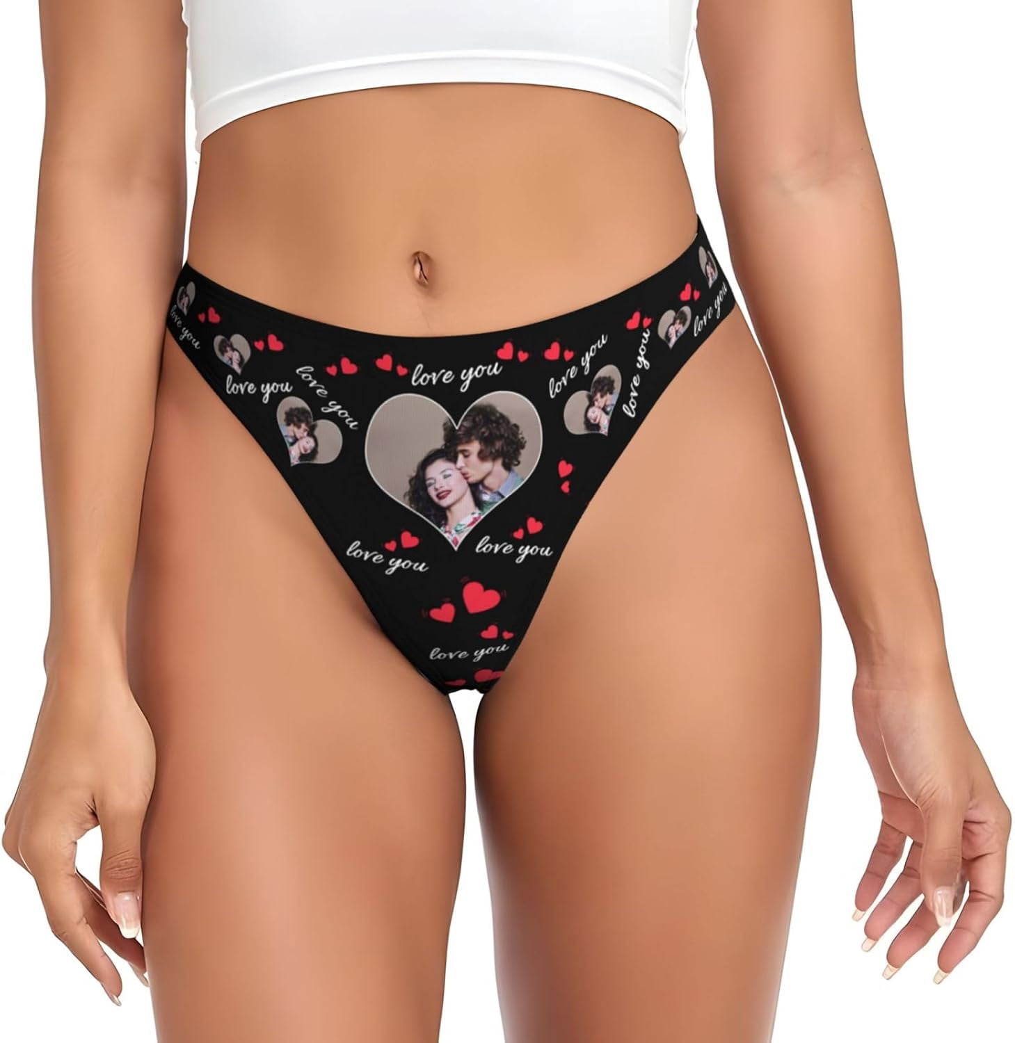 Custom Woman Thong,Personalized Briefs Add Your Photo Face Text