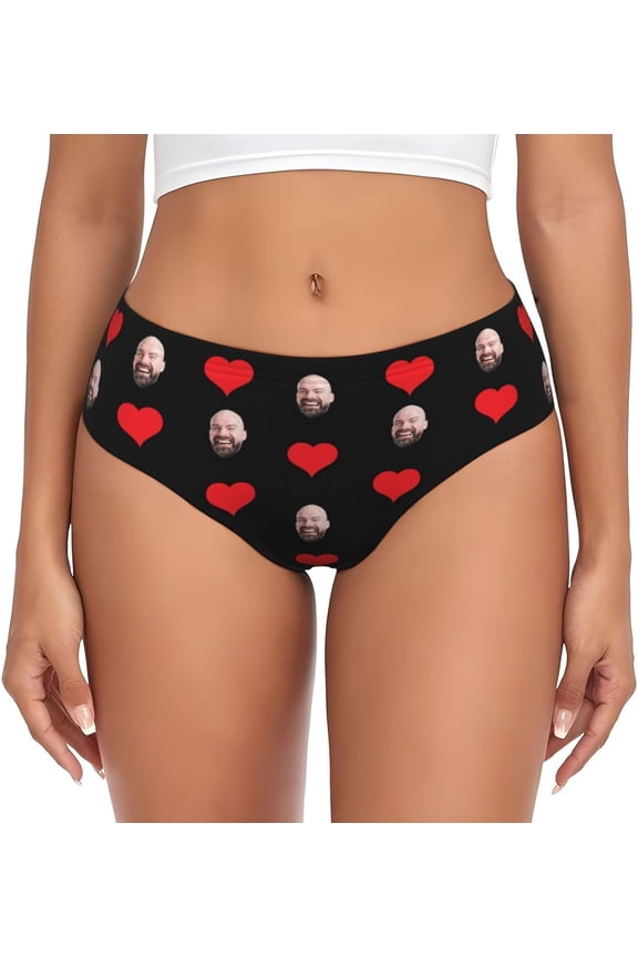 Custom Woman Thong,Personalized Briefs Add Your Photo Face Text Underpants for Wife Girlfriend Her lovers Panties Gifts