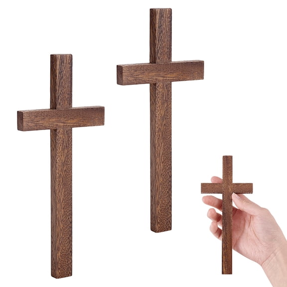 Custom Wood Cross for Craft Supplies Saddle Brown 175x77x9mm