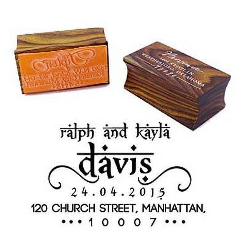 Custom Wood Mounted Rubber Stamp – Personalized Family Address Stamp For Cards, Invites & Gifts