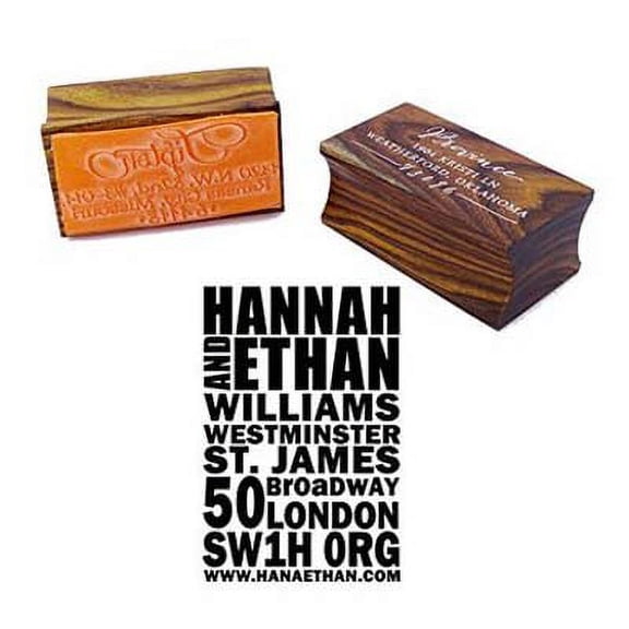 Custom Wood Mounted Rubber Stamp Family Address Wedding Stamp Engagement Gift