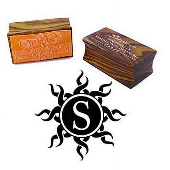 Custom Wood Mounted Rubber Stamp Personalized Initial Logo Stamp Invitation Gift