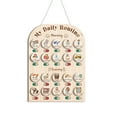 Wooden Daily Routine Chart 11x15 for Toddlers, Morning and Bedtime ...