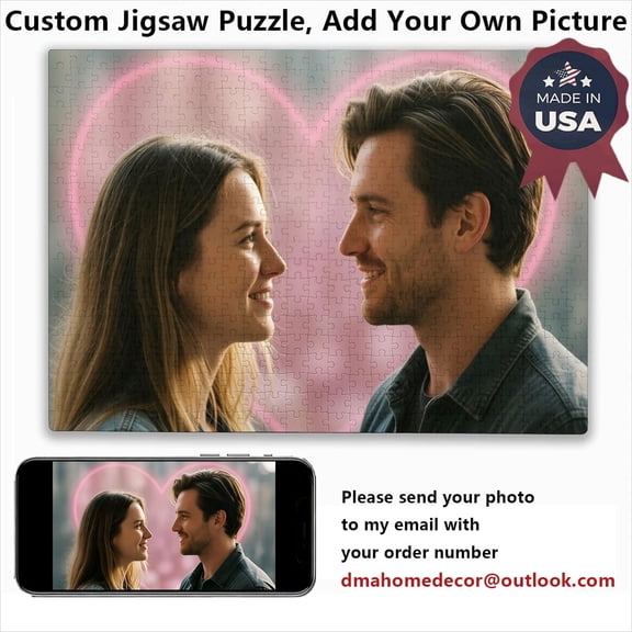 Custom Wooden Jigsaw Puzzle 300 Pieces, Personalized Gift from Your Photo for Mother's Day, Father's Day, Birthdays, Weddings, and Christmas, Ideal for Home Decor & Educational Gift