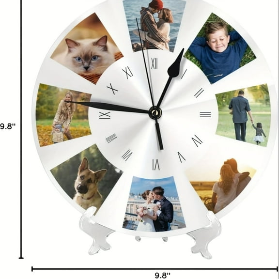 Wooden Wall Clock, Silent Battery Powered 2D Farmhouse Style Clock for Home, Kitchen, Living Room, Office, Wedding or Holiday Gift, Rustic Wood Frame, 12 Inch