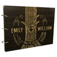 thumbnail image 1 of Custom Wooden Wedding Guestbook Photo Album Book Wood Engraved Anniversary Gift, 1 of 5