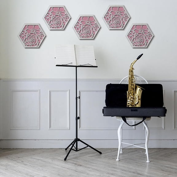 Custom Wool Felt & Wood Wall Decorations Home Decorations Hexagon Flower Shape Finished: 305x265mm 1pc