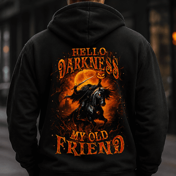 Custom Year Generation X 1965-1980 Hello Darkness My Old Friend Halloween Rider Hoodie Gift