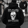 thumbnail image 1 of Custom Year Generation X 1965-1980 My Scars Tell A Story Skull Hoodie Resilience Sarcastic Gift, 1 of 6