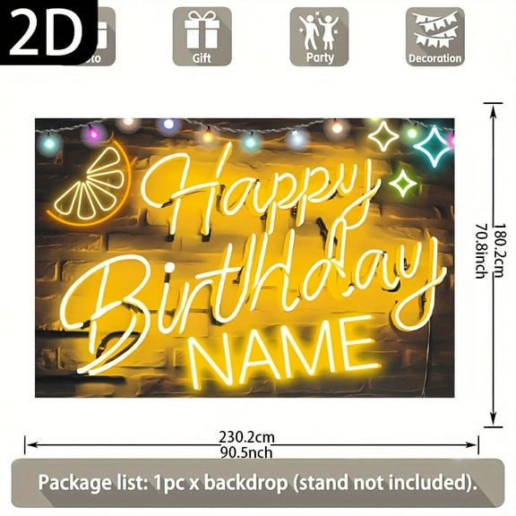 Custom Yellow Party Decorations Banner Yellow Sign Backdrop Photo Booth Props Background Party Favors
