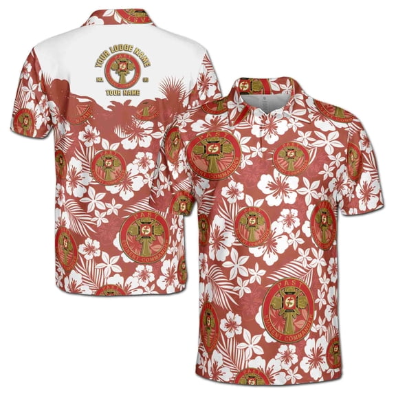 Custom York Rite Past Eminent Commander Masonry Men's Polo Shirt S-5XL