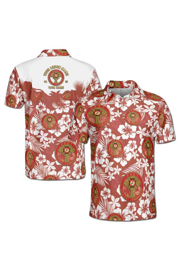 Custom York Rite Past Eminent Commander Masonry Men's Polo Shirt S-5XL