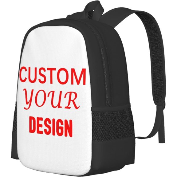 Custom Your Design Personalised Backpack, Black and White