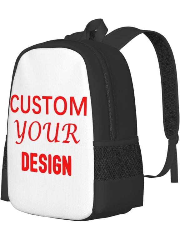 Custom Your Design Personalised Backpack, Black and White
