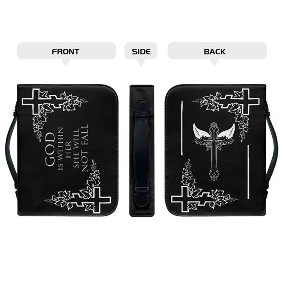 Custom Your Image Print Leather Bible Bag for Women Men Handle Bible Hymns Bible Cover Case Carrying Storage Bags