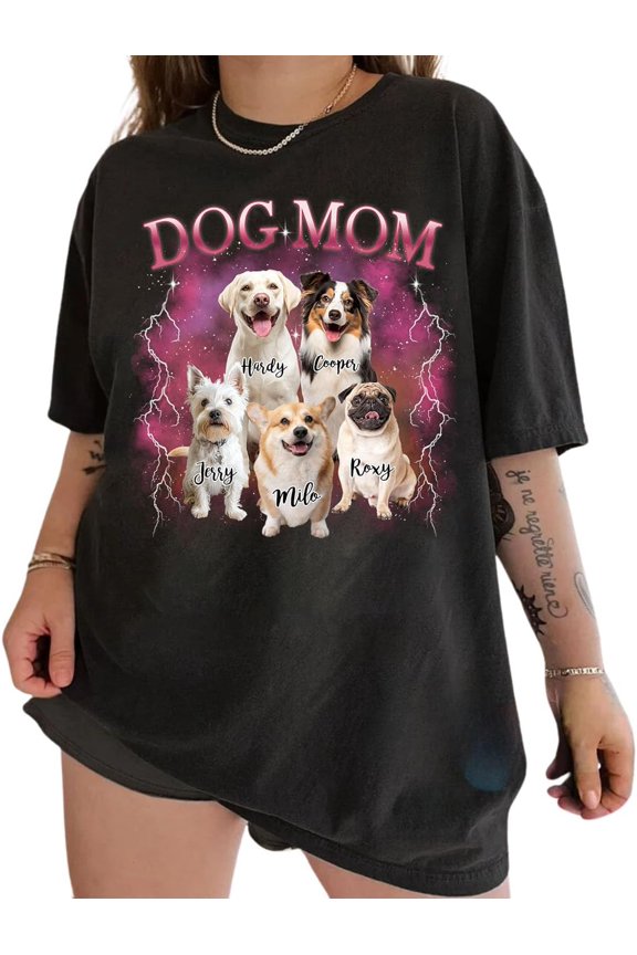 Custom Your Own Bootleg Rap T Shirts, Custom Dog Mom Photo Tee Shirt, Custom Vintage Picture Graphic Tees