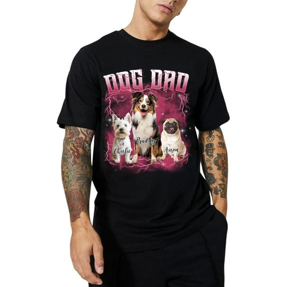 Custom Your Own Bootleg Rap T Shirts for Men, Custom Dog Dad Photo Vintage Tee Shirts, Custom Graphic Tee