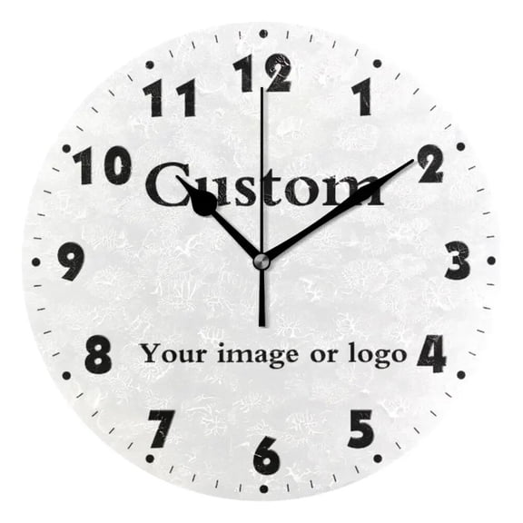 Custom Your Own Round Wall Clock Quiet Battery Operated Wall Watch Silent Non Ticking High Quality Tailor-Made Home Decor Clock（10 Inch）