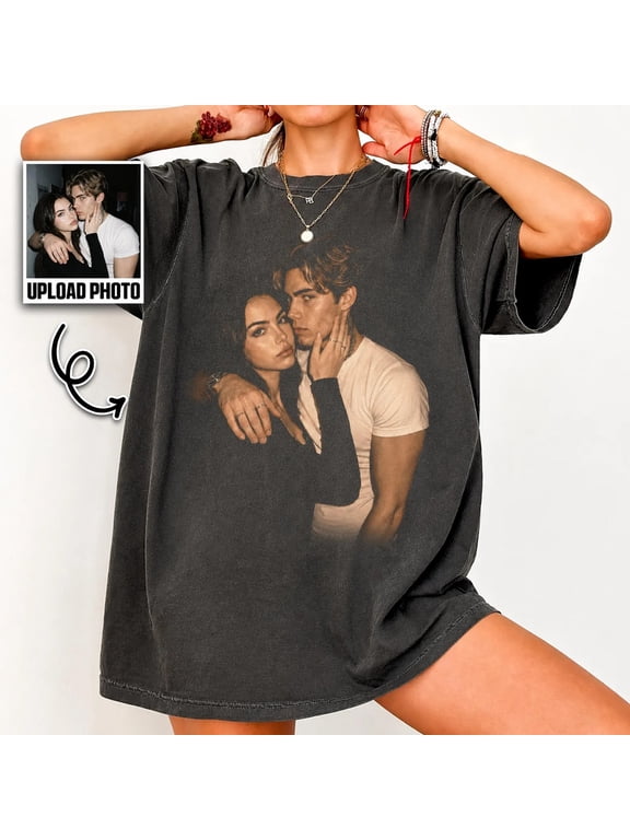 Custom Your Photo Shirt, Personalized Picture Tee, Upload Your Own Image, Vintage Custom Photo Gift, Personalized T-Shirt,Custom Photo Couple T Shirt