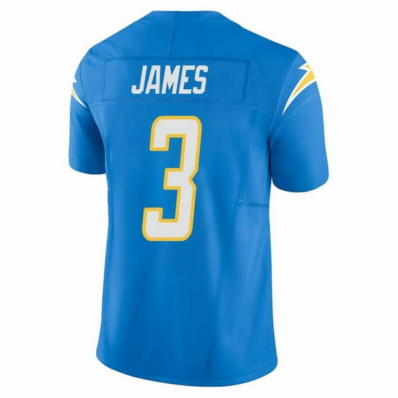 Custom Youth Short-Sleeved Tops Derwin James 3 Blue Jersey Embroidered Sports T-Shirts
