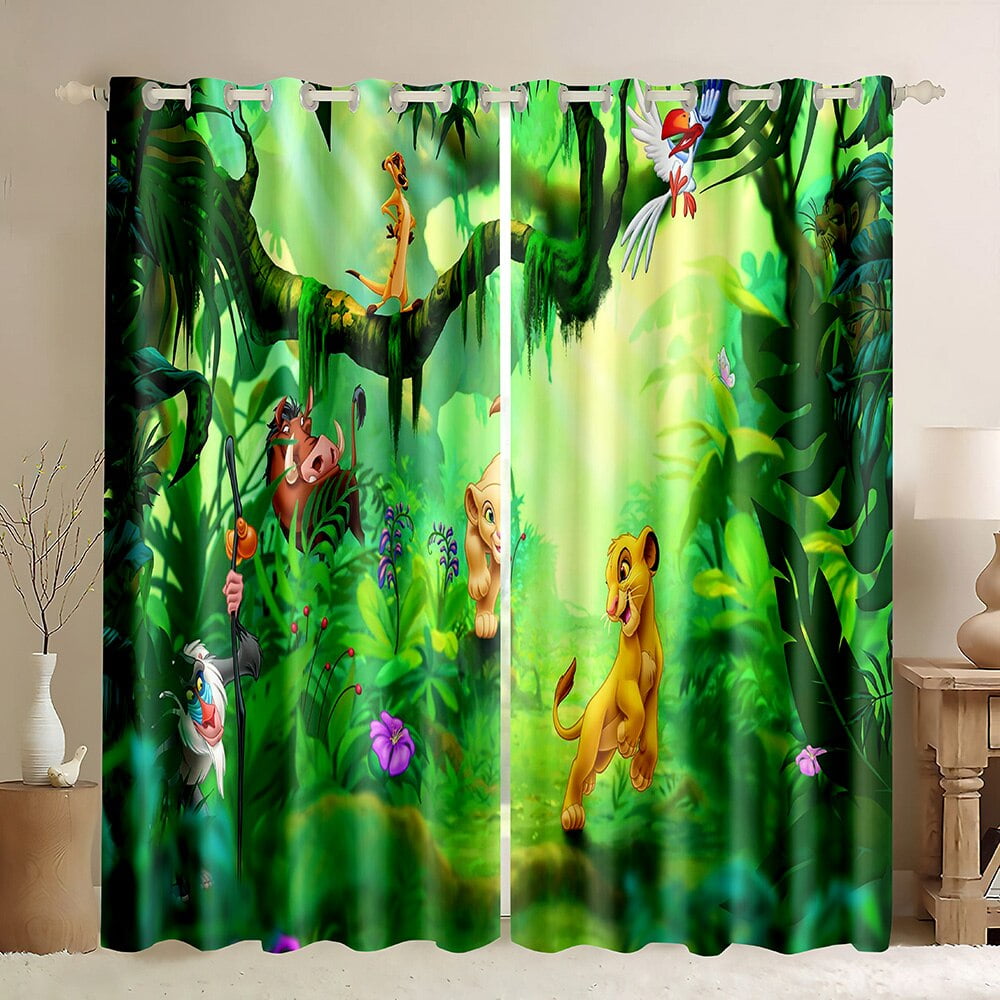 Custom Zoo Cute Cartoon Animal Jungle Thin Curtains Boy Children's Room