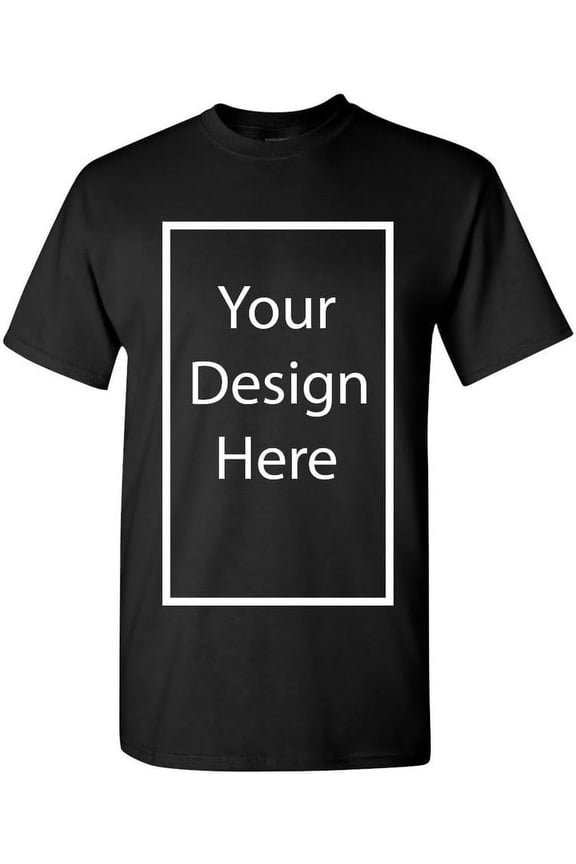 Custom adult t-shirt, center and front design, just add to cart and add your own text and custom design