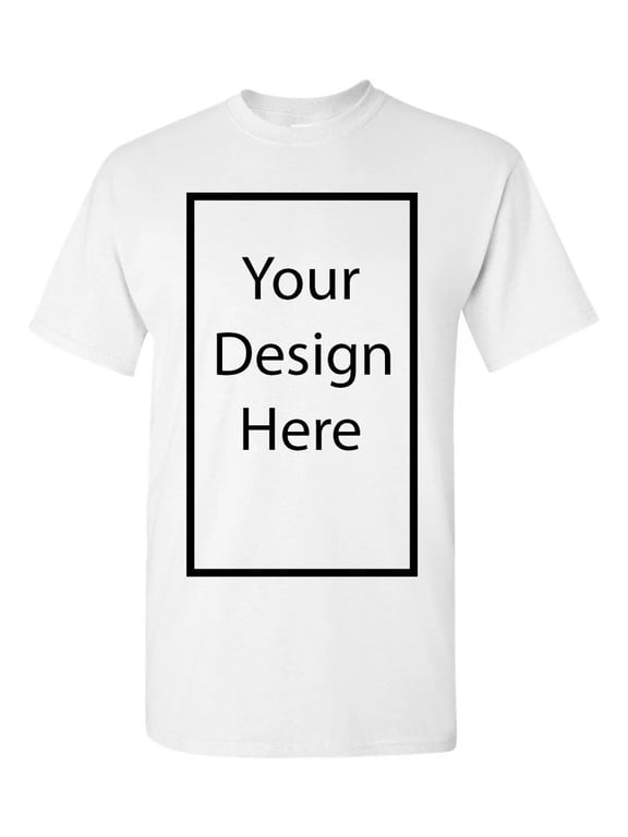 Custom adult t-shirt, center and front design, just add to cart and add your own text and custom design