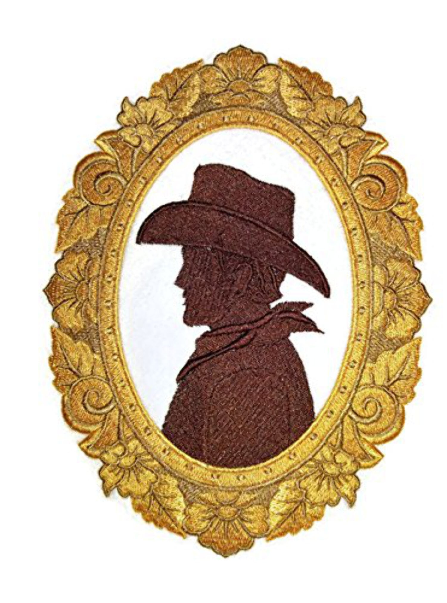 Custom and Unique Cowboy Gear[Cowboy Cameo ] Embroidered Iron on/Sew patch [7.58" 5.87"]