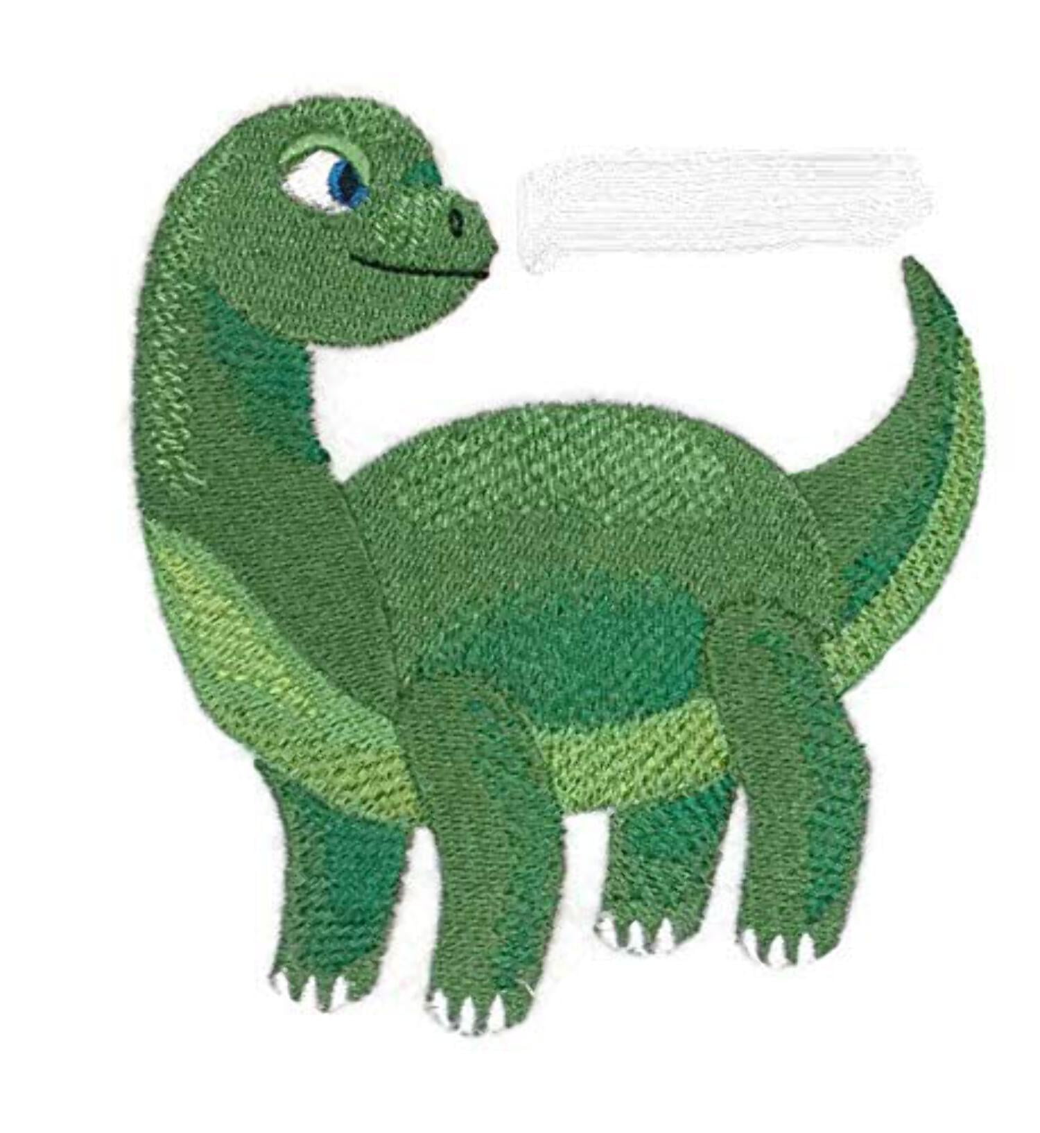 Custom and Unique Dinosaurus [I am a Brontosaurus { Embroidered Iron on/Sew Patch 5"4.47"]