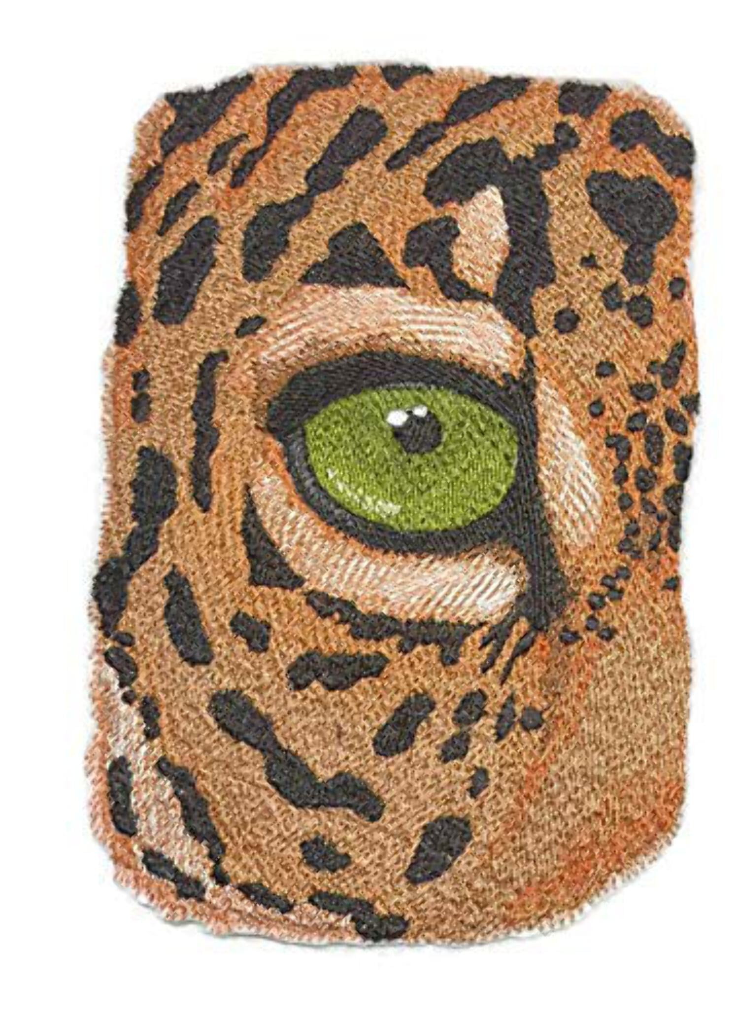 Custom and Unique Eye of Jaguar Embroidered Iron on/Sew Patch [6.87"4.63"]
