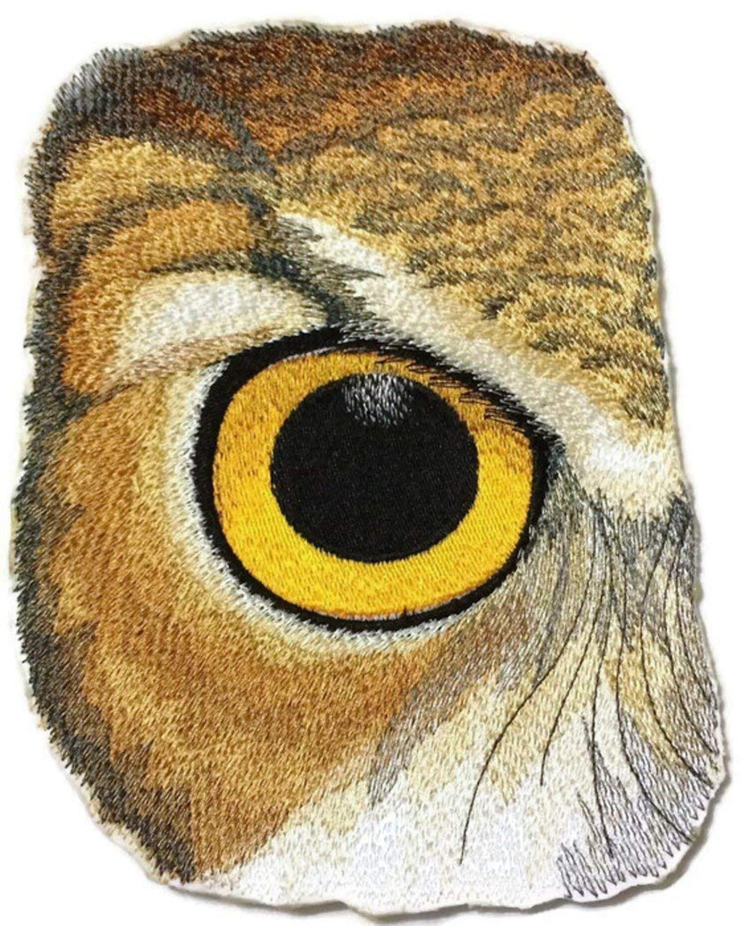 Custom and Unique Eye of Owl Embroidered Iron on/Sew Patch [6.87"4.63"]