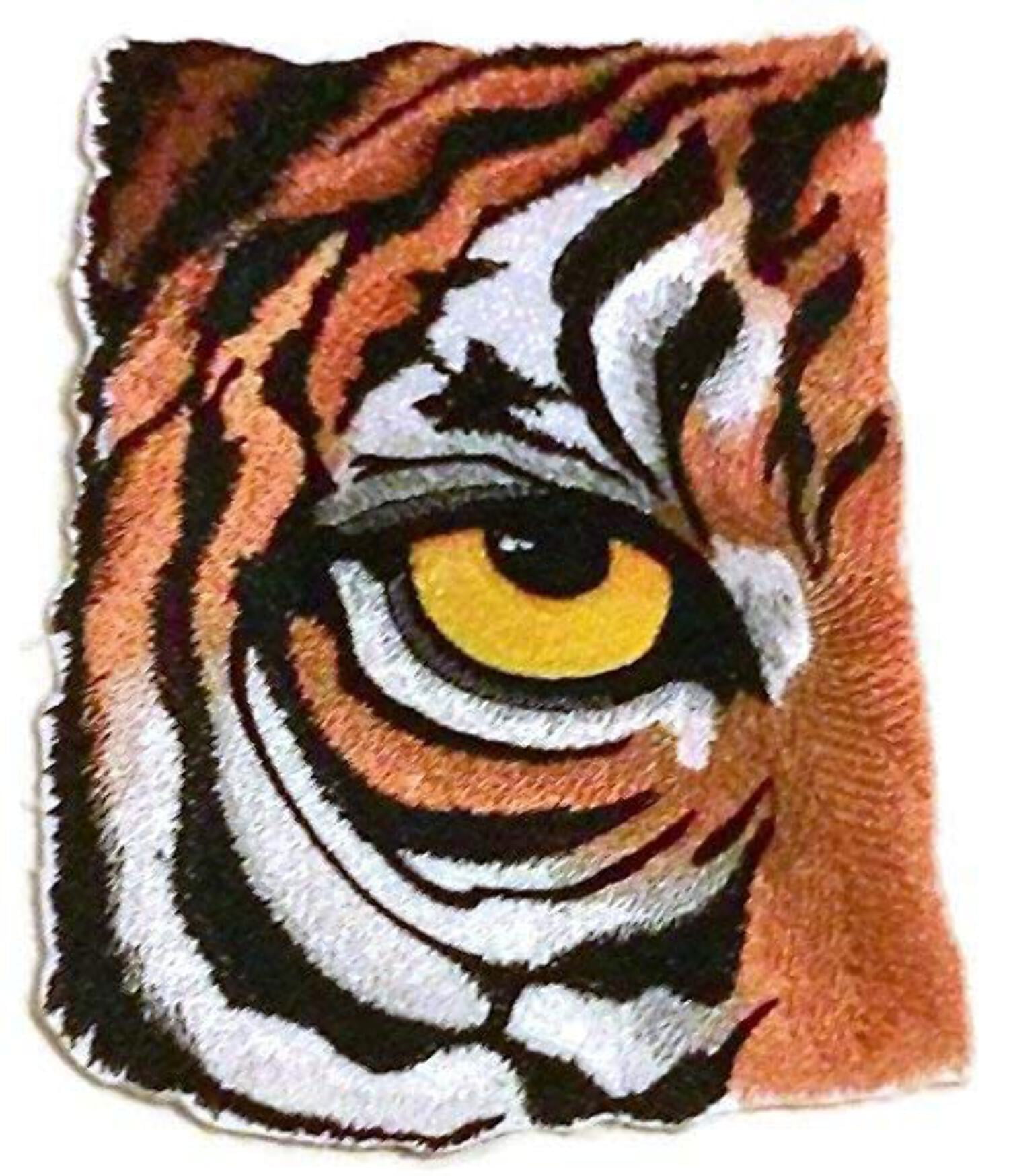 Custom and Unique Eye of Tiger Embroidered Iron on/Sew Patch [7"4.72"]