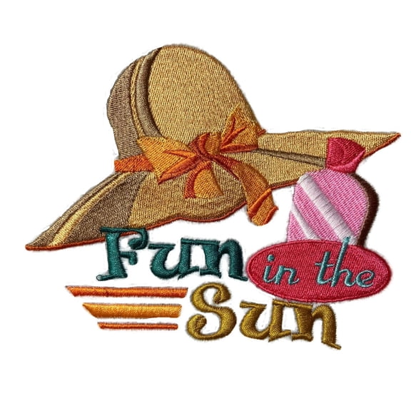 [Custom and Unique] Fun in The Sun Embroidered Iron on/Sew Patch (6" x 4.86") [Made in USA]