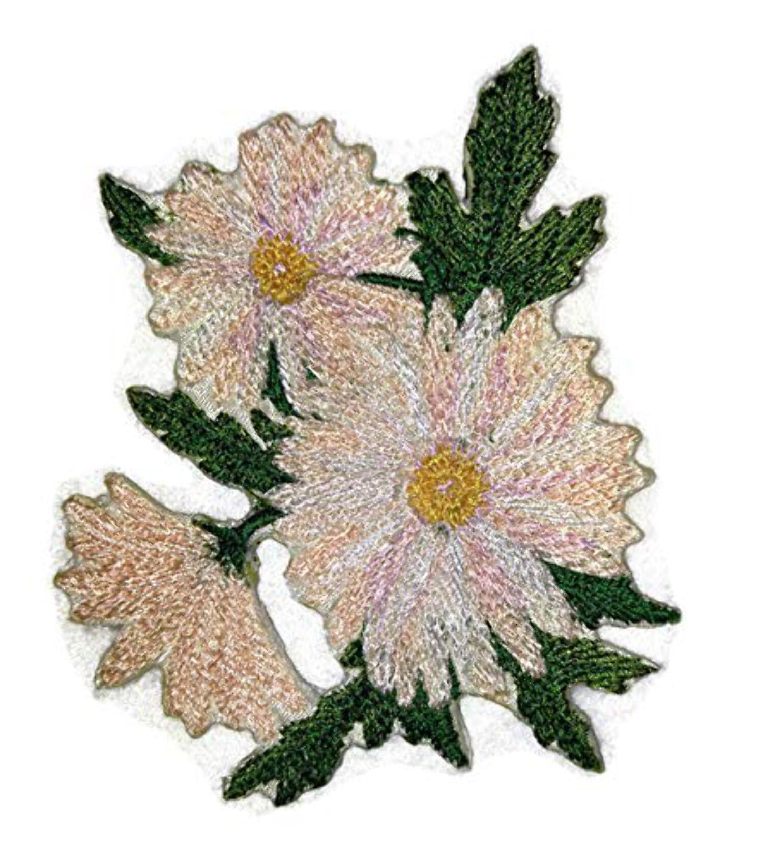 Custom and Unique Garden's Best Delight Flower [Daisy] Embroidered Iron on/Sew Patch [3.5" 4"]