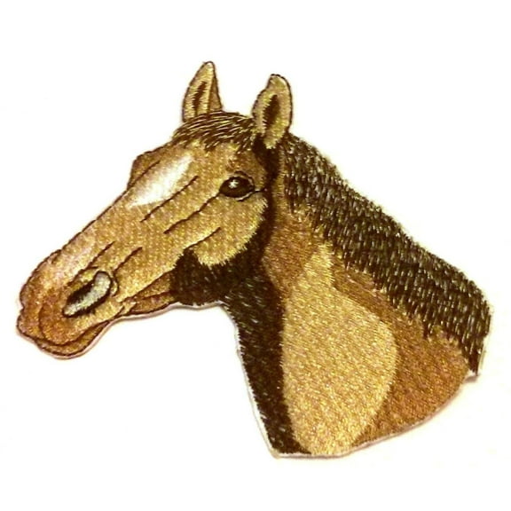 Custom and Unique Horse Face [Thoroughbred Horse Face] Embroidered Iron On/Sew Patch [3.5" x4.5"]]