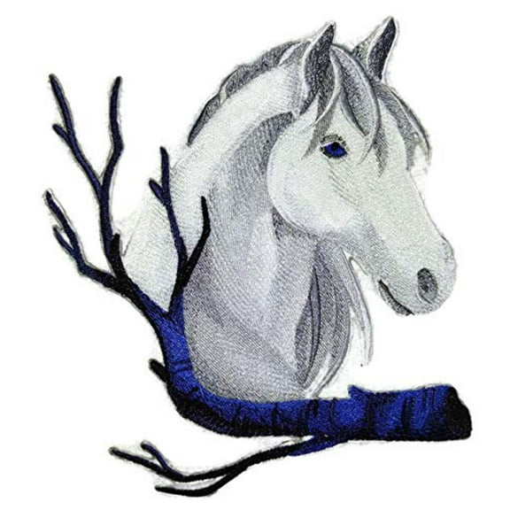 Custom and Unique Horse Face[Wintry Horse ] Embroidered Iron On/Sew Patch [6.42" x 7.8" ]