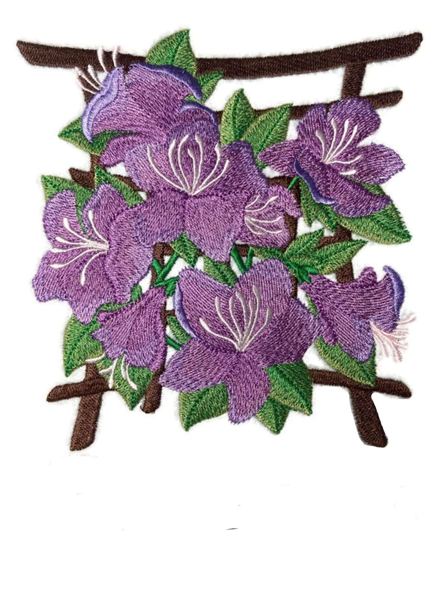 Custom and Unique (Japanese Azalea) A Inspirational Blooms Flower Embroidered Iron on/Sew Patch [ 5.84"(w) x 6.16"(h) ] [Made in USA]