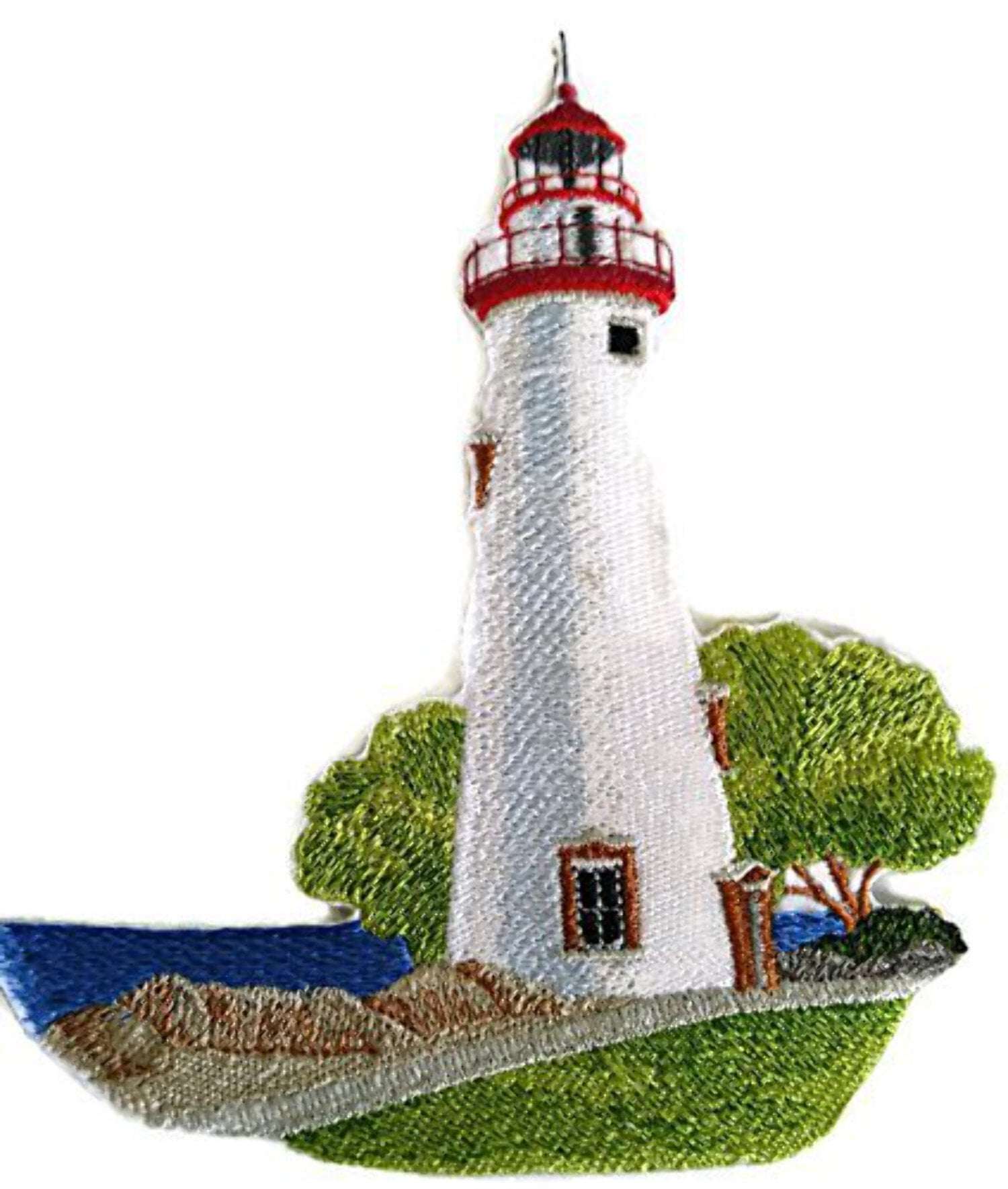 Custom and Unique Lighthouse[Marblehead Lighthouse] Embroidered Iron on/Sew patch [6.47"5.85"]