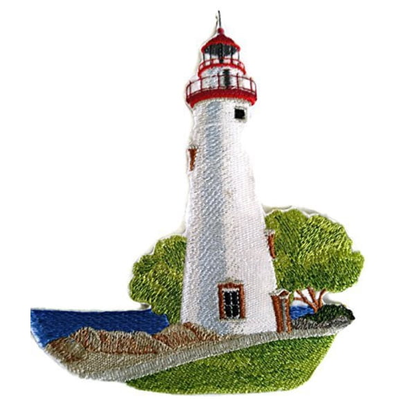 Custom and Unique Lighthouse[Marblehead Lighthouse] Embroidered Iron on/Sew patch [6.47"5.85"]