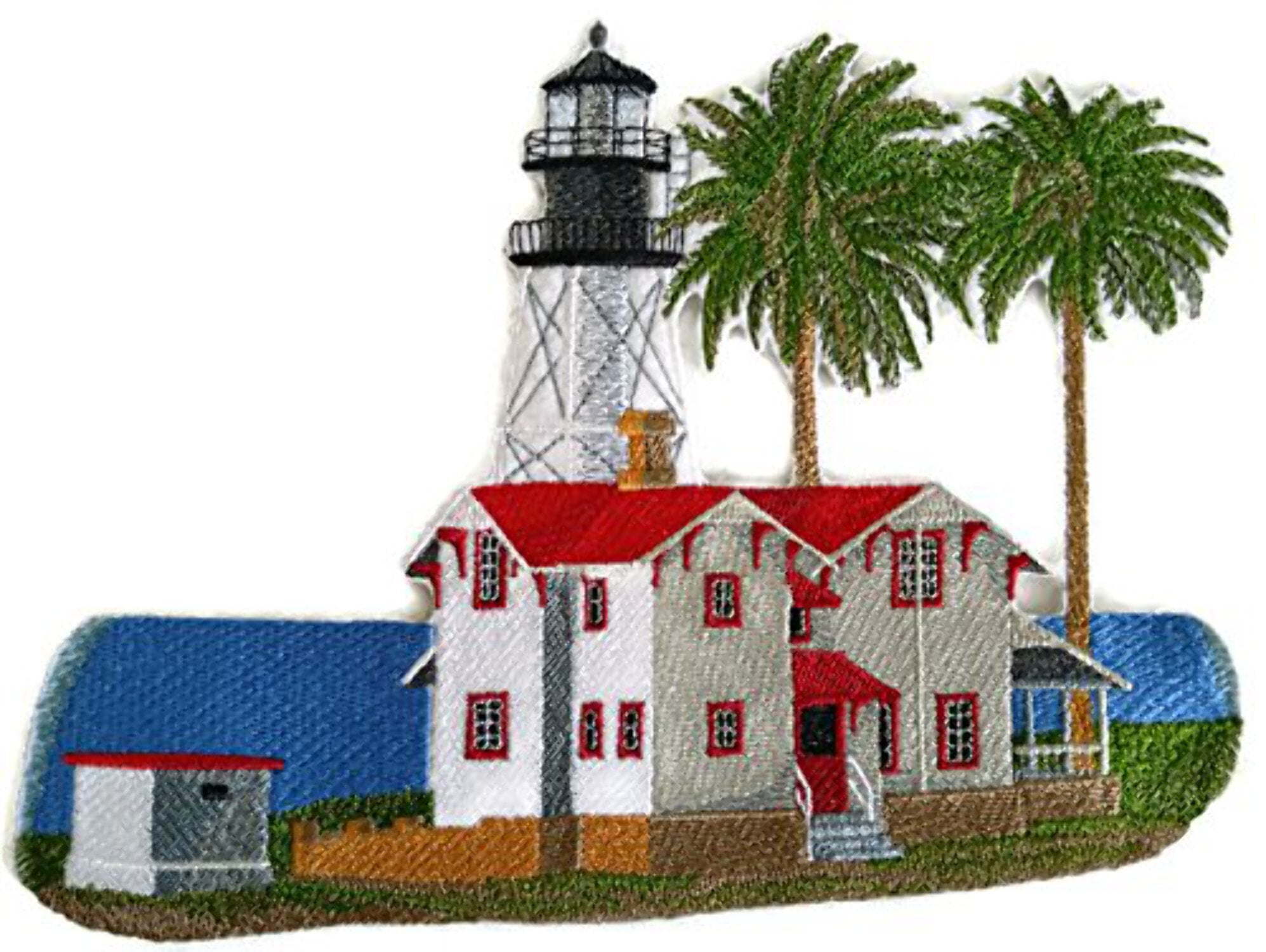 Custom and Unique Lighthouse[New Point Loma Lighthouse] Embroidered Iron on/Sew patch [9.08"6.9"]