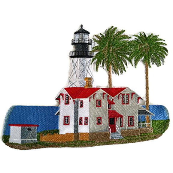 Custom and Unique Lighthouse[New Point Loma Lighthouse] Embroidered Iron on/Sew patch [9.08"6.9"]