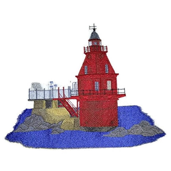Custom and Unique Lighthouse[Ship John Shoal Lighthouse] Embroidered Iron on/Sew patch [8.6" *7"]