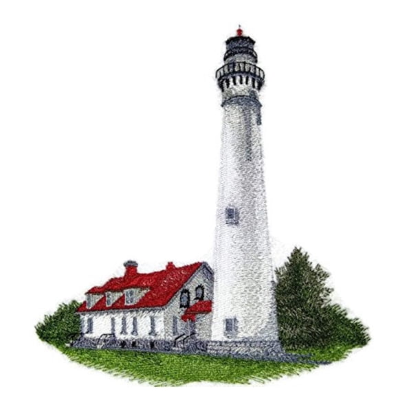 Custom and Unique Lighthouse[Wind Point Lighthouse] Embroidered Iron on/Sew patch [6.3"6"]