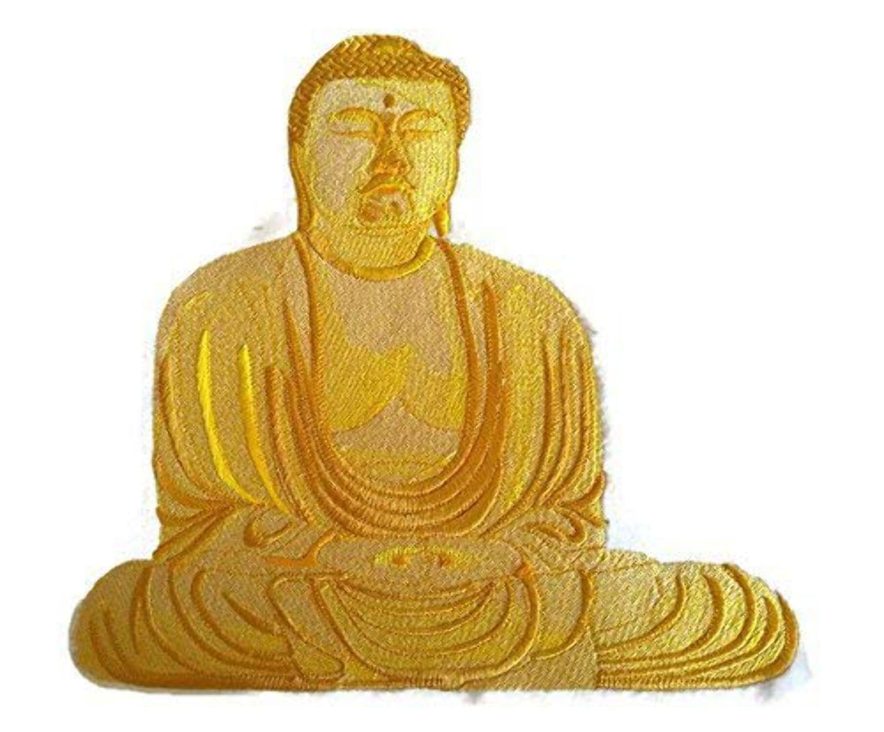 Custom and Unique Meditative Buddha Embroidered Iron on/Sew Patch [8.9"9.5"]