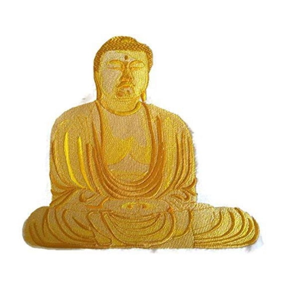 Custom and Unique Meditative Buddha Embroidered Iron on/Sew Patch [8.9"9.5"]