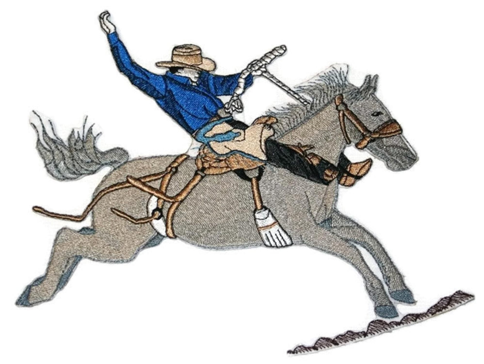 Custom and Unique Spirit of Stallions [Saddle Bronco ] [Custom and Unique] Embroidered Iron on/Sew patch [8.5" 8.5"]