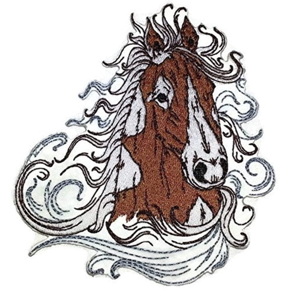 Custom and Unique Spirit of Stallions [Spirit Of Stallion No.4 ] [Custom and Unique] Embroidered Iron on/Sew patch 5" 5.43"]