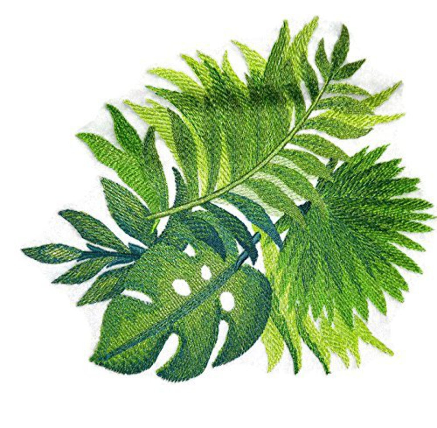 Custom and Unique Watercolor Tropical Leaves [Watercolor Tropical Leaves] Embroidered Iron on/Sew patch [6.84" * 8.16"]
