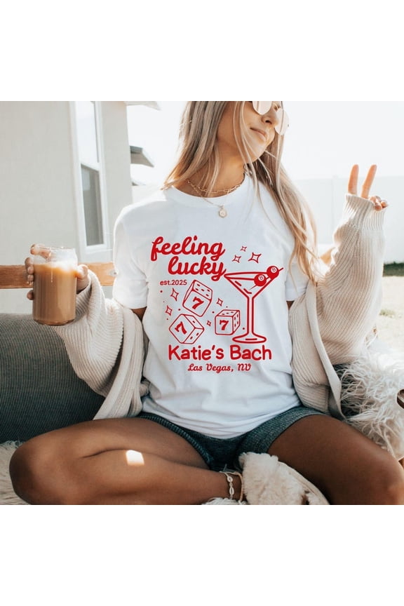 Custom bachelorette shirt, las vegas bach party T-EEs, t-rendy Vegas graphic T-EEs, girls tR-ip group T-EEs, lady luck shirT-S, bride to be T-EE