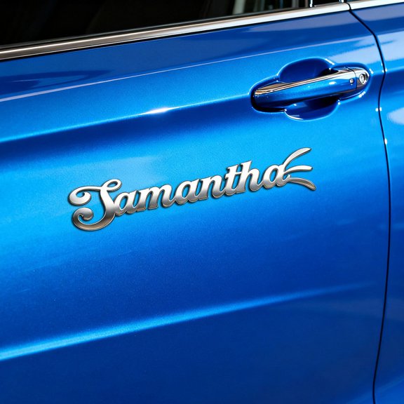 Custom car Stickers,Custom Stainless Steel Car Stickers, Personalized Name & Text Emblem, Waterproof Metal Decal for Cars, Vans, Boats, Bicycles, Refrigerators, Walls & Doors